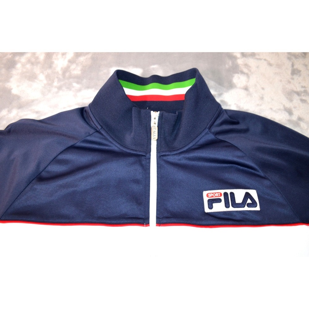 Vintage Fila Sport Track Jacket Mens Medium Black & Red Futbol Italia - Picture 6 of 16